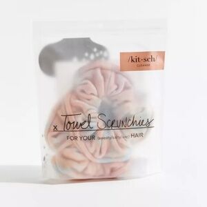 Kitsch Towel Scrunchies - Pastel Pink and Blue